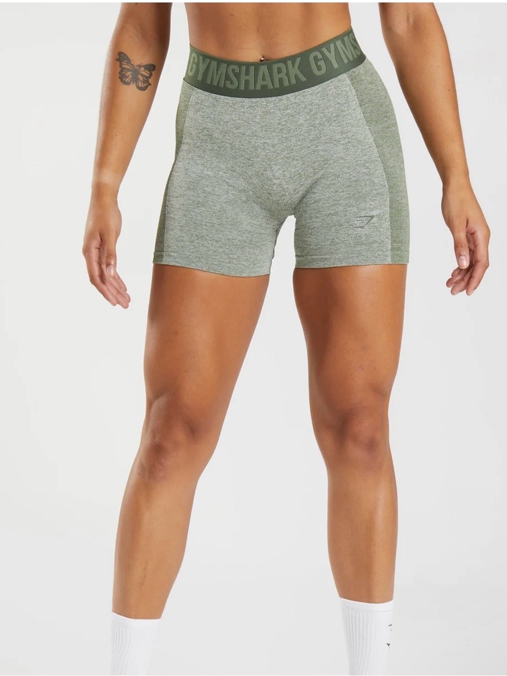 Gymshark flex bicycle shorts olive green